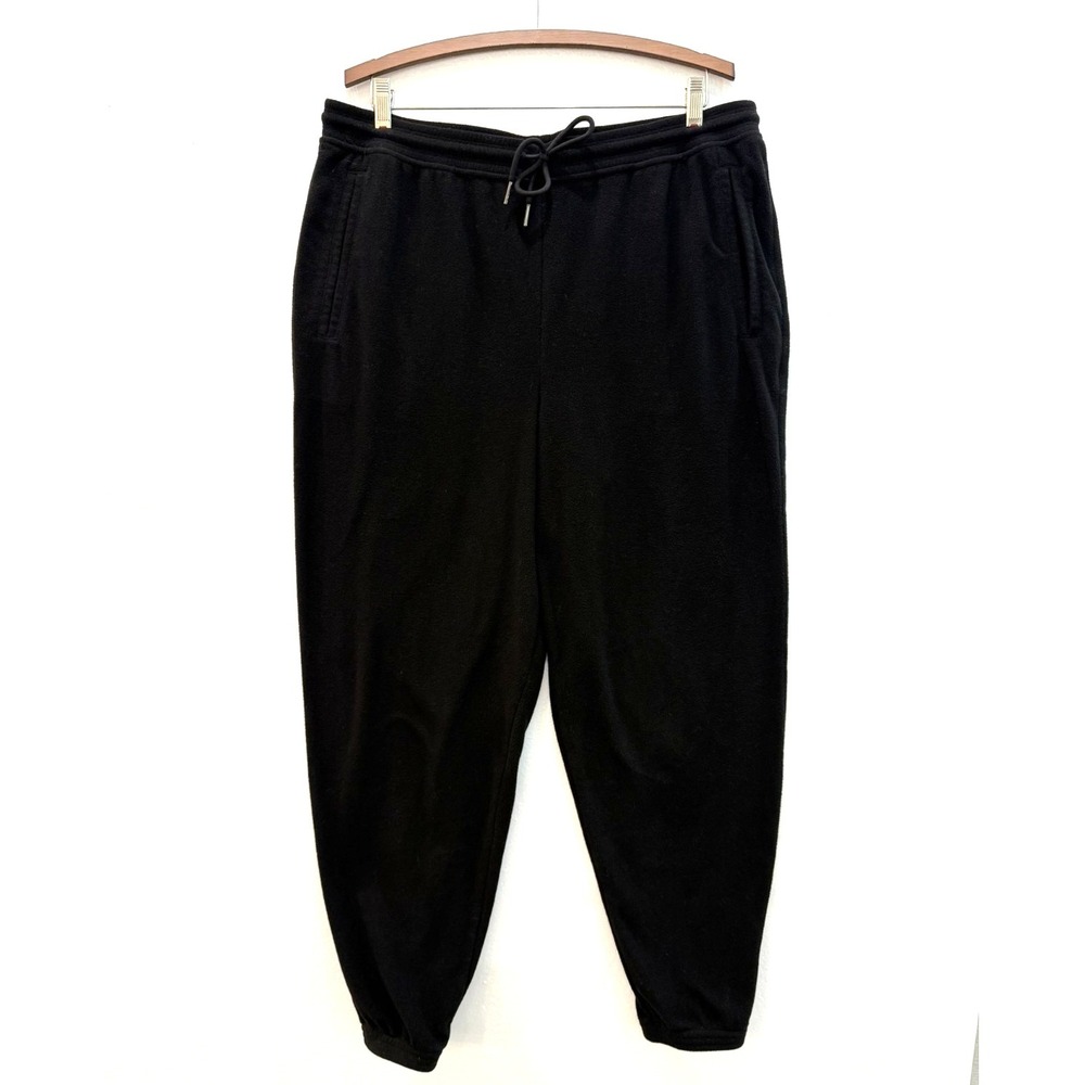 Women's Patagonia Sz XL Black Microfleece Elastic Waist Pockets Jog Sweat Pants